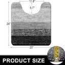 OLANLY Luxury Toilet Rugs U-Shaped 24x20, Extra Soft and Absorbent Microfiber Bathroom Rugs, Non-Slip Plush Shaggy Bath Mat, Machine Wash Dry, Contour Bathroom Mats for Toilet Base, Black