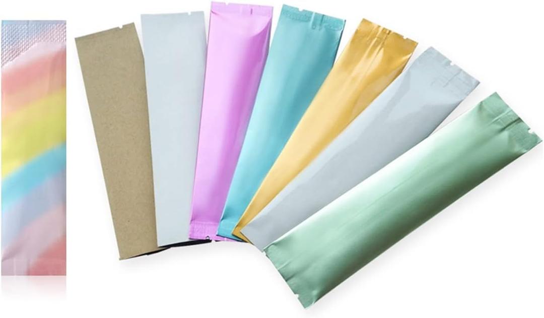 200Pcs Coffee Sugar Bag Heat Seal Aluminum Foil Plastic Bags Matte Colored Ziplock Bags Open Top with Tear Notch Zipper Pouch Food Saver Bag Short Term Food Storage Packaging (Green)