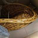 Remerry Wicker Gathering Basket with Handle Flower Picking Basket Handwoven Wicker Garden Trug for Picnic Countryside Gathering Vegetables Harvesting Storage(18.5 x 10 x 9 Inch, Light Brown)