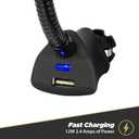 Scosche Universal 12V Car Phone Mount with USB Charger, Phone Holder with Cigarette Lighter Adapter for 12V Socket Plug-In, Flexible Gooseneck, Adjustable Cradle for iPhone & Android Cell Phones