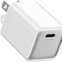 wegear 30W Compact Wall Charger, USB C Charger Block with GaN III Tech, PD3.0 PPS QC4.0 Fast Charging Foldable Power Adapter for iPhone 17 16 15, Galaxy, Pixel, iPad, AirPods (White, 1 Pack)