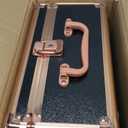 Makeup Case with Lighted Mirror, Makeup Box Organizer with Detachable LED Mirror, Travel Makeup Train Case, Waterproof Cosmetic Organizer, Standing Makeup Brush Holder, Gift, Black Gold