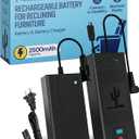 The Blue Cactus Universal Battery Pack for Reclining Furniture with LCD Display- Wireless 2500mAh Rechargeable Battery for Electric Recliner, Power Sofa, Couch, Lift Chair- Fits 2-Pin Motion Furniture