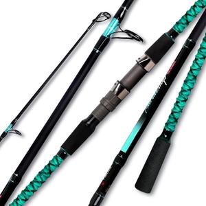 Fiblink Surf Fishing Rod Portable Travel Surf Spinning Rod 4 Piece Carbon Fiber Saltwater Fishing Rod 9', Split, Medium