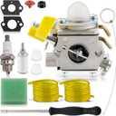 MOTOALL C1U-H60 Carburetor Blower for Homelite Ryobi RY28100 RY28120 RY28121 RY28140 RY28141 RY28160 RY28161 25cc 26cc 30cc Trimmer with AC04122 Air Filter Kit