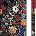 Generic Case Compatible with iPhone 14/13,Moon and Stars Vintage Phone Case for Girl Women,Durable Protection Case