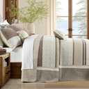 SahSahCasa 120"x120" 100% Cotton Oversized California King Bedspread Coverlet Quilt Set, Cal King Quilted Bedspread Extra Large Quilt, XL Bed Spread Lightweight Comforter, 3pc,Beige/Brown/Gray