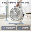Lasko WINDMACHINE 20" High Velocity Floor Fan with 3 Speeds, 360 Directional Airflow, Portable Air Circulator Fan for Home, Garage & Workshop, Fully Assembled, Gray, 3301