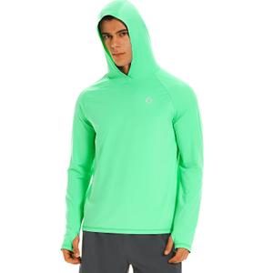 HODOSPORTS Mens UPF 50+ Sun Protection Hoodie Shirts Lightweight Rash Guard Long Sleeve Swim Shirts UV SPF Quick Dry T-Shirts Swim Hoodie (XL)