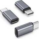 Basesailor USB Type C Extender Adapter 3Pack,100W PD USBC Male to Female Extension Converter,40Gbps USB4 Thunderbolt 4 3 Extended Connector for iPhone 17 16 Pro Max,MacBook,Otterbox Case,Samsung S25 (Straight-Gray)