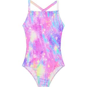Girls Bathing Suits UPF 50+ Swimsuits Quick-Dry Cross-Strap for Toddlers & Kids 3-12T Sleeveless Sun Protection