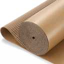 MotiMind Corrugated Cardboard Roll, 24 x 400 Inches Single Face Cushioned Wrap Corrugated Cardboard Paper for Shipping, Packing, Moving, Crafts & Floor Protection (Brown)