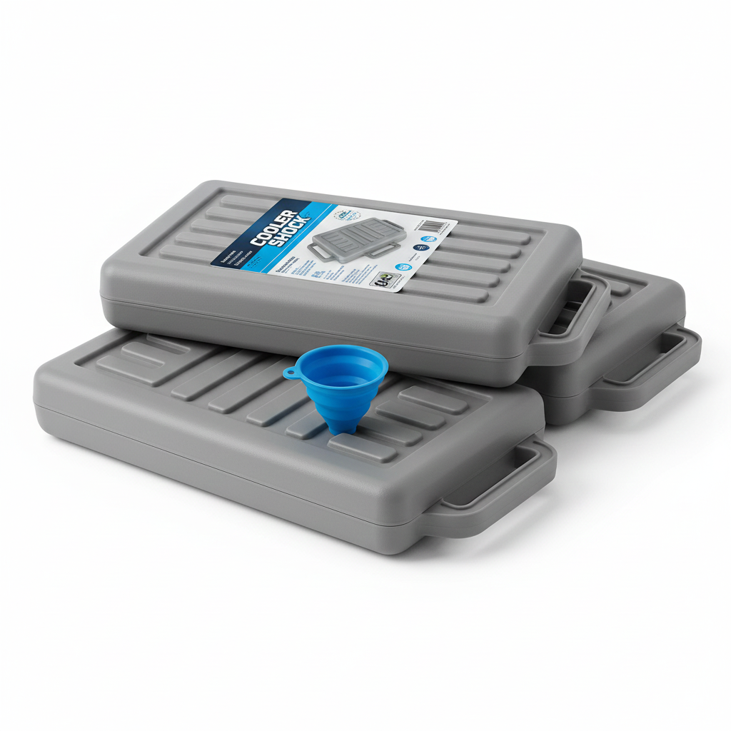 Cooler Shock Ice Packs - Reusable, Premium, Large Pack and Lunch Set for Long Term Use - Cools Faster Than Ice - Cooler Accessories