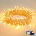 200LED 60FT Warm White LED Christmas Tree String Lights Outdoor Waterproof Twinkle Lights for Bedroom with 8 Modes Memory Function & Timer Plug in Xmas for House Holiday Indoor Decorations