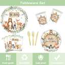 140pcs Woodland Animals Baby Shower Decoration Pack Forest Animal Neutral Gender Reveal Party Supplies Woodland Themed Birthday Party Ideas Set