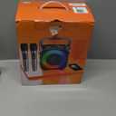 Karaoke Machine, Portable Bluetooth Speaker with 2 Wireless Microphones for Adults & Kids with Lights, Karaoke Microphone with PA System Supports USB/TF/REC/FM/AUX for Home Party Home System Packages