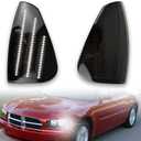 LED Front Fender LED Side Marker Lights Amber Turn Signal Lamp Kit for Dodge Charger Daytona RT SE SRT8 SXT 2006-2010,Smoked Lens Side Bumper Marker Lamps,2pcs (White Light)