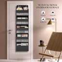 TYMENSH Over Door Organizer with 5 Large Pockets, Heavy Duty Hanging Organizer Storage, Closet Bathroom Nursery Bedroom Dorm, Toys Cosmetics Sundries and Baby Essentials, Black