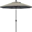 California Umbrella GSPT908302-48032 9' Round Aluminum Market, Crank Lift, Push Button Tilt, Black Pole, Sunbrella Spectrum Dove