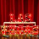 Aurelema Las Vegas 6.3" Light up Letters Sign Party Decorations Battery Powered Marquee Lighted Sign LED Alphabet Letter Lights for Night Party Tabletop Decor Supplies