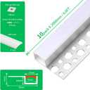 10 Pack 3.3ft/1Meter Plaster-in Recessed Drywall Led Strip Diffuser Aluminum Channel Profile for LED Strip Trimless Lighting Wall and Ceiling, 10M