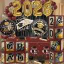 Black and Maroon Graduation Decorations Class of 2026 - Graduation Balloon Boxes, Balloon Arch Garland Kit, Fringe Curtains, Party Decorations 2026 for Any Grades