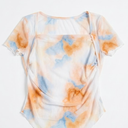 Women's Floral Mesh Tops Sexy Sheer Lace Long Sleeve Crewneck Slim Fit Blouses Going Out See Through Shirts, XL