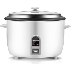 Commercial Rice Cooker, Large Capacity 30-Cup (UnCooked), 60-Cup (Cooked) with One Touch Operation and 12-Hour Keep Warm, Easy to Use and clean, 1600W, White