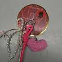 3 x Crocheted Heart Pearls Keychain 3PK