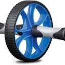 RBX Travel Ab Roller Wheel with Dual Wheels for Core Fitness and Strengthening (Blue)