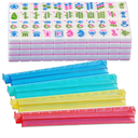 American Mahjong Tile Set Pink 166 Mahjong Tiles 1.2-inch American Mahjong Tile Set Equipped with 4PCS Mahjong Racks with Pushers