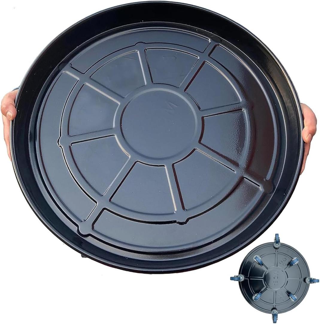 Planter Caddy with Wheels Extra Large Heavy Duty Metal Plant Stand with Wheels Plant Dolly for Garden Plant Pot Flowerpot Tray for Indoor Outdoor 18 Inches Black