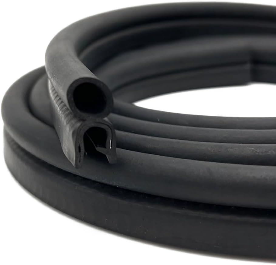 Car Door Seal Strip, Fit 1/4" Edge, Rubber Trim Seal with Top Bulb, Automotive Weather Striping for Cars, Boats, RVs, Trucks, and Home Applications, 26Ft