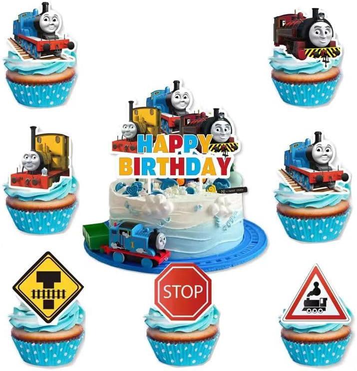 25 Pcs Train and his Friends Cake Topper Cupcake Toppers,Train Cake Topper Supplies Decorations for Boys and Girls