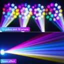 108W Moving Head Beam Light with Remote Control,18-Facet Prism DJ Lighting 10 Gobos 8 Colors DJ Lighting Spotlight by DMX and Sound Activated for Wedding, Parties, Bar, Live Show