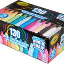 Crayola Washable Outdoor Sidewalk Chalk Collection (130ct), Bulk Anti-Roll Chalk Sticks for Kids, Outdoor Toys & Activities for Kids, Gifts, Ages 4, 5, 6