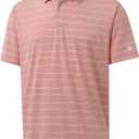 Rouen Polo Shirts for Men Dry Fit Performance Heather Stripe Golf Polo Moisture Wicking Lightweight Breathable Golf Shirts (XXL)
