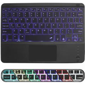 Portable Bluetooth Keyboard for ipad, Bluetooth Keyboard with Touchpad Slim 7 Colors Backlit Built in Rechargeable Battery for iOS Android Windows Tablets PC Smartphone Devices(Black)