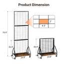 ELYKEN Foldable Grid Wall Panels, 5.7 x 2 FT Movable Gridwall Display Rack