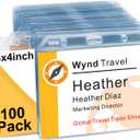 Fushing 3x4 Clear PVC Name Badge Holders - No Zipper Horizontal Tag Holders for 3 x 4 Inch Badge Inserts (100)