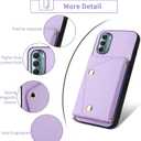 Luxury Wallet Case for Motorola Moto G Stylus 5G 2022 with 5 Card Slots Thin Slim Flip Purse & Shoulder Strap,Credit Card Holder Stand Phone Cover for XT2215-1 XT2215-4 XT2215DL Purple