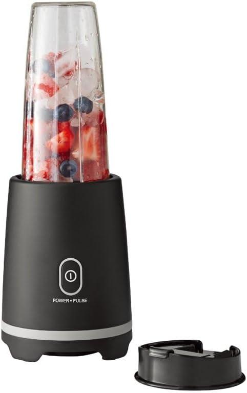 Black Single-Serve Blender with 1 Travel Lid, 16 oz, New Black