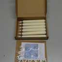 Homemory 6 Pcs Window Candles with Sensor Dusk to Dawn, Ivory Striped Candlesticks with Suction Cups, Roman Column Christmas Window Candle Battery Operated, Flameless Led Taper Candles for Windows