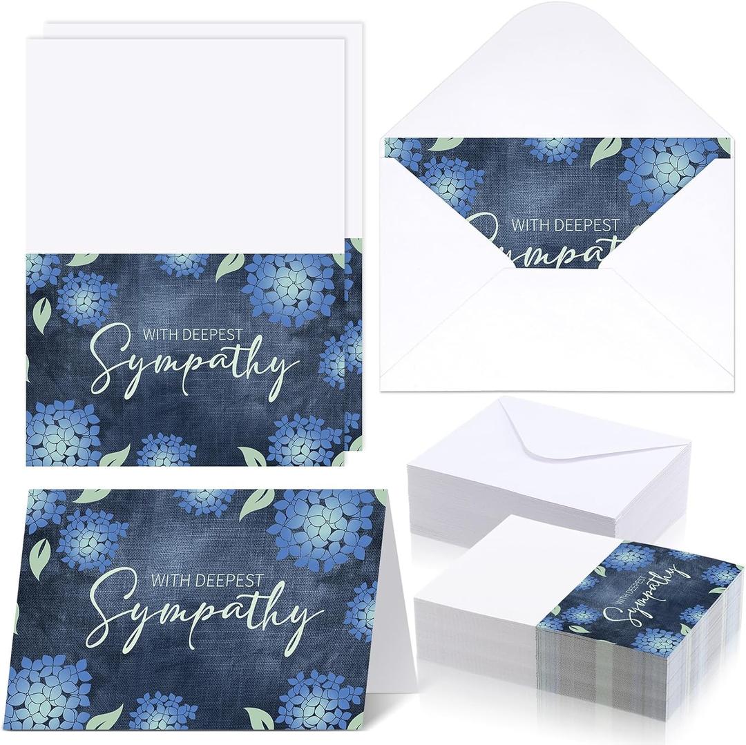 60 Pcs Sympathy Cards with Envelopes for Family and Business Floral Designs Sympathy Greeting Postcards for Business and Personal Contacts Condolence Cards with Envelopes Office Work