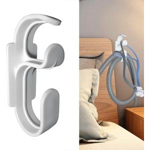 CPAP Hose Hanger with Anti-Unhook Feature - Damage-Free Hanging CPAP Mask Hook and CPAP Hose Holder Damage-Free Adhesive StripAvoids CPAP Hose Tangle and Allows You to Sleep Better (1)