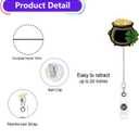 Coin Jar St Patrick's Day Badge Reel, Lucky Gift Sparkle Glitter Clover Shamrock Retractable Badge Holders for Office Worker Doctor Teacher School Nurses Students