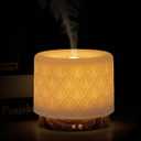 Essential Oil Diffuser, 280ml Ceramic Aromatherapy Diffuser for Large Room, 2.4MHz Ultrasonic Cool Mist Diffuser Oil Machine, Quiet & Intelligent Aroma Diffuser for Home Office SPA Yoga (Coral-brown)