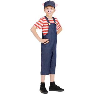 fun shack Pig Costume For Children Nursery Ryhmes Fancy Dress Halloween Costumes for Kids Girls Boys (Large, Blue)