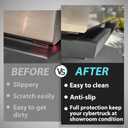BestEvMod Metal Rear Bumper Tailgate Protector Cover Fit for Tesla Cybertruck 2026 2025 2024 Accessories Truck Bed Tailgate Step Truck Sill Molding Cap Protective Trim Stainless Steel(Matte Black)