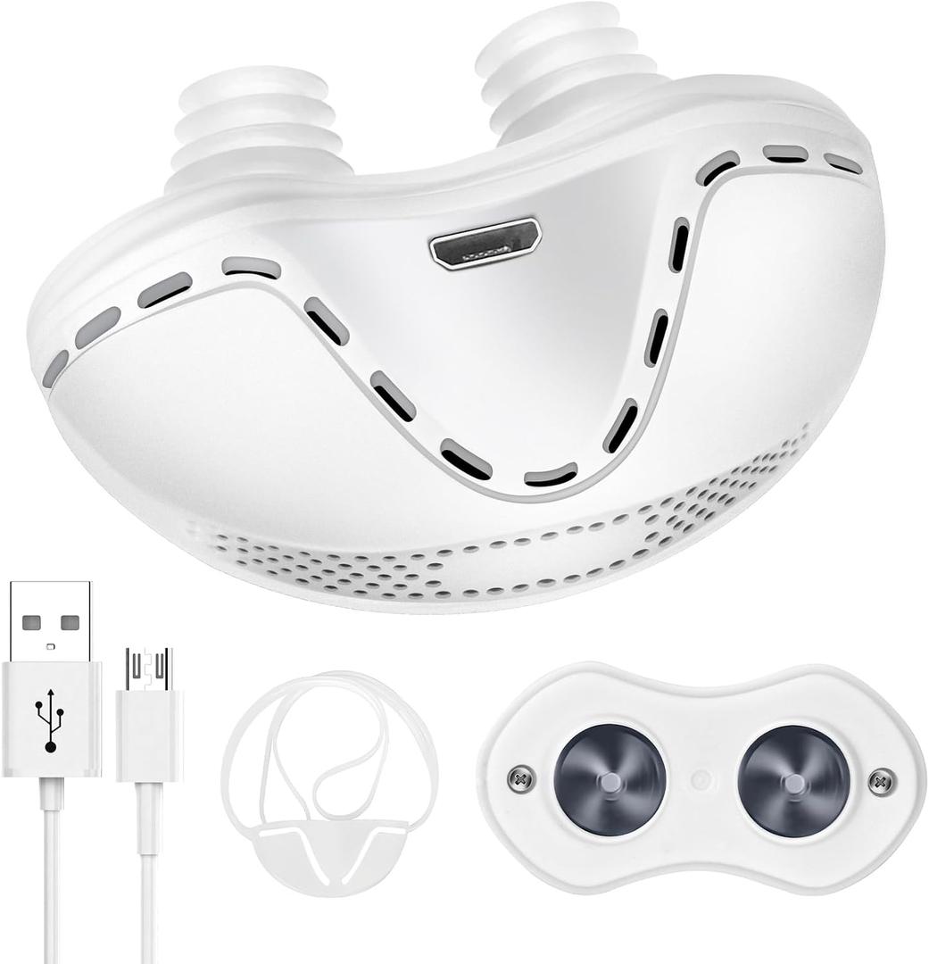 Anti Snoring Device, Adjustable Wind Speed Snoring Solution, Stop Snoring Suitable for Men and Women, Anti-Snoring Devices Nasal Dilator Nose Vents Plugs Snore Reducing Aids, Qc-white-002